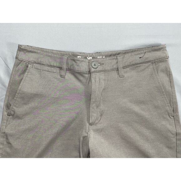 RVCA M200QRBA Back In Hybrid Quick Dry Stretch Chino Shorts. Gray, Men's 30. GUC - Picture 2 of 5